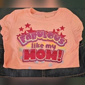 Children's Place Girls Fabulous Like My Mom Shirt & Jean Skirt